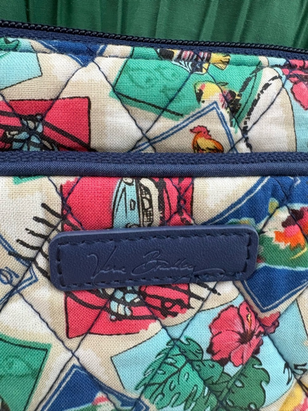 Vera Bradley Postage Stamp Print Quilted Crossbody Travel Bag - Picture 4 of 13
